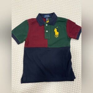 Polo by Ralph Lauren Kids Tri-Color Polo Shirt - Green, Burgundy, and Navy